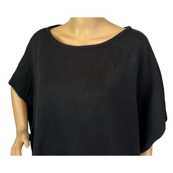 Loft Oversized Side Tie Poncho Sweater Black Pullover Size XS/S - Picture 7 of 10